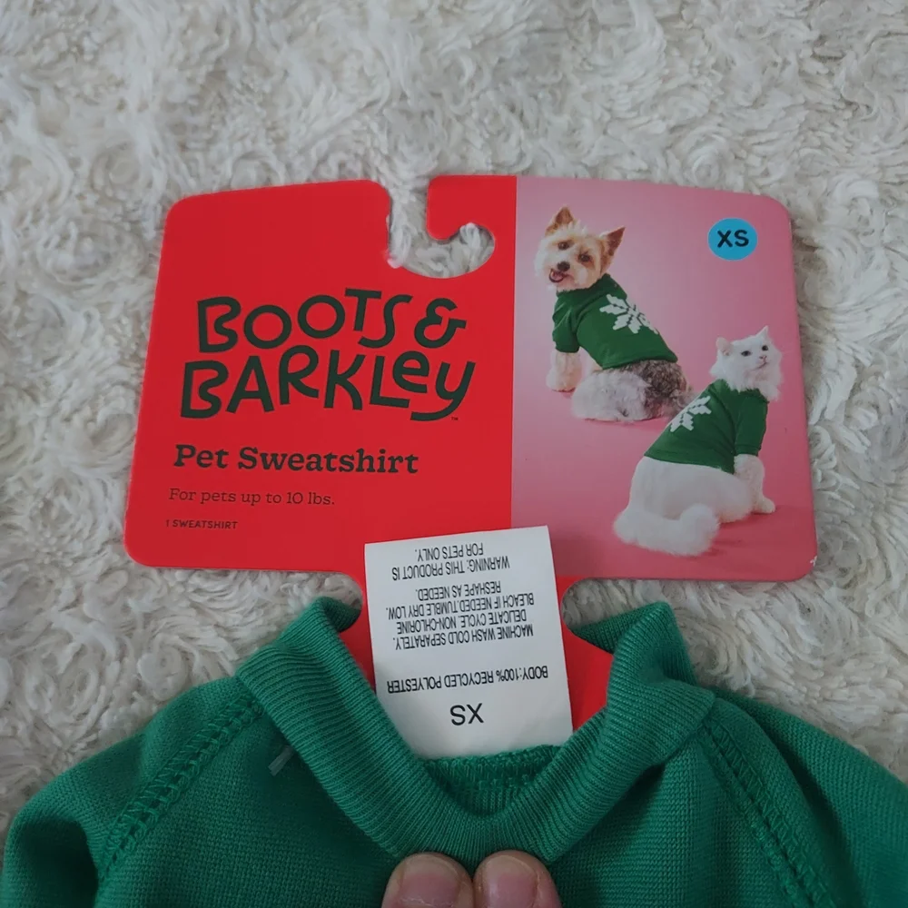 Boots & Barkley XS Green Cat Sweatshirt & Catnip Toys Bundle